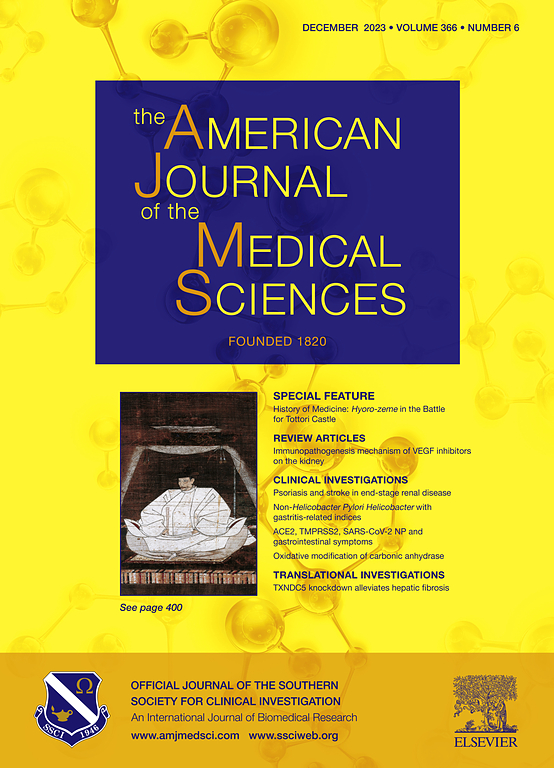Go to journal home page - The American Journal of the Medical Sciences